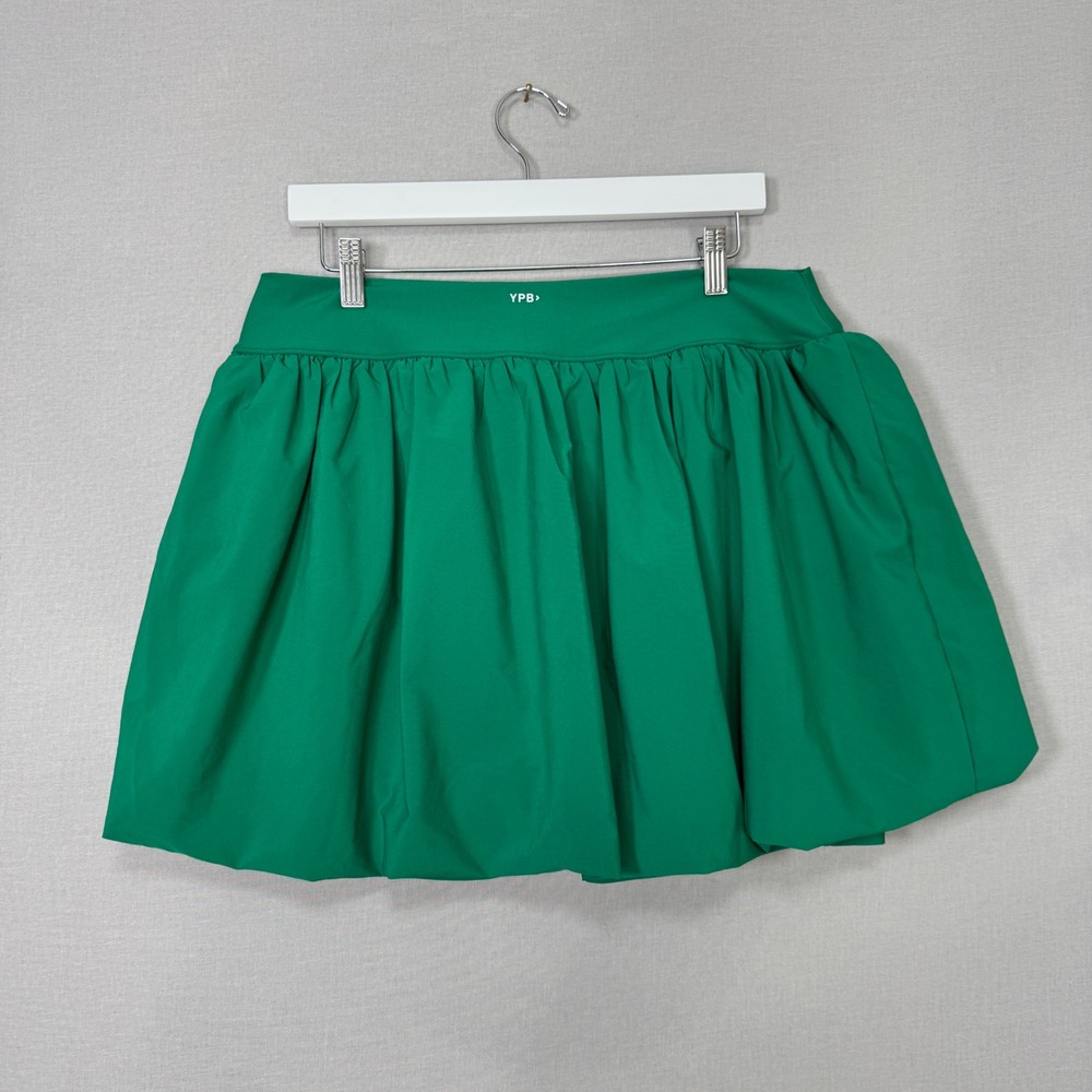 YPB Abercrombie Bubble Hem Mini Skirt Womens XL Green Tennis Golf Preppy Skort - Picture 4 of 11